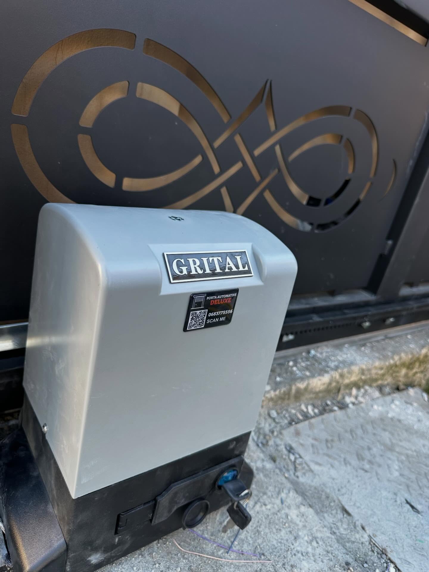 Teknik profesional duke instaluar motor porte automatike